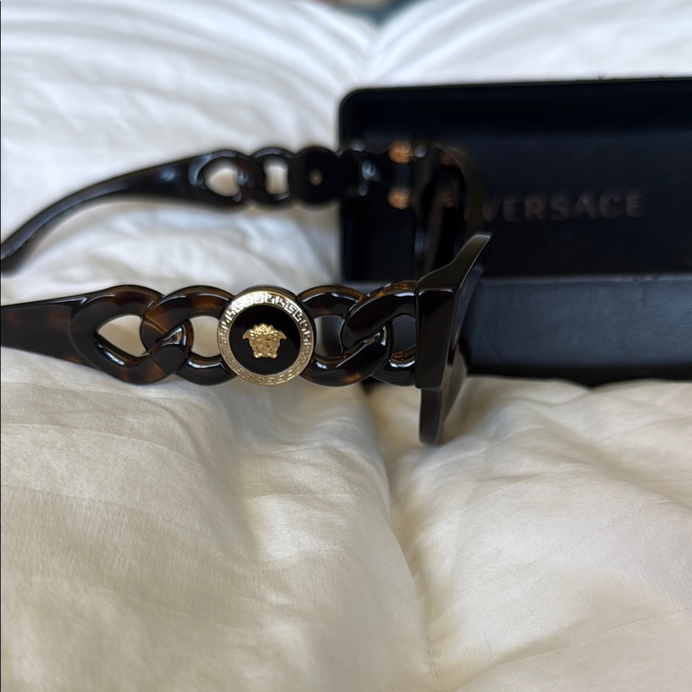 Versace Black Designer Glasses with Ornate Details